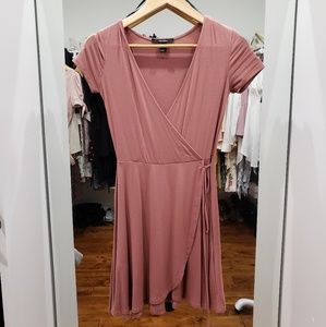 F21 • dusty rose wrap dress